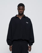 RUE Ribbed Sweat Polo Black