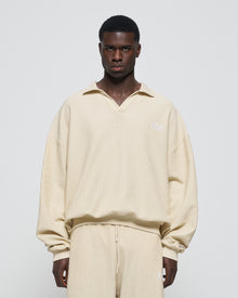 RUE Ribbed Sweat Polo Beige