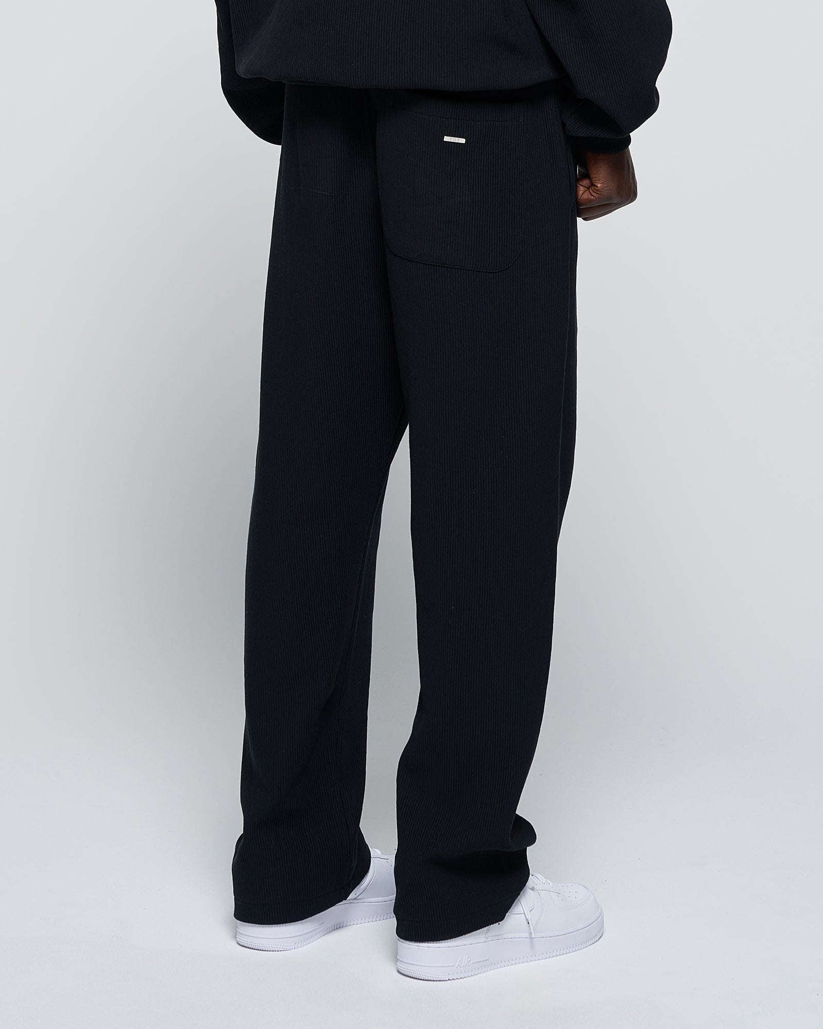 RUE Ribbed Sweat Pants Black