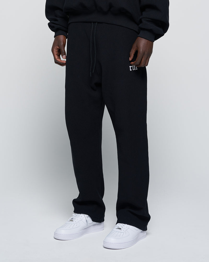 RUE Ribbed Sweat Pants Black