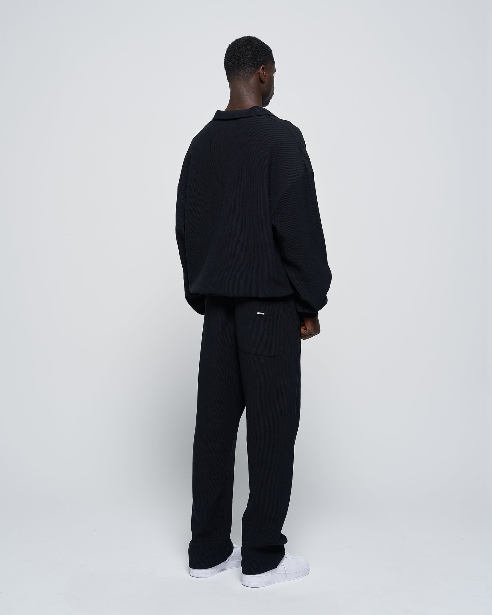 RUE Ribbed Sweat Pants Black