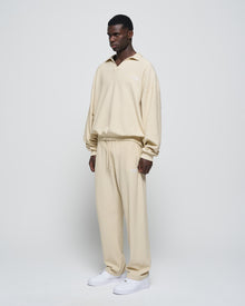 RUE Ribbed Sweat Polo Beige