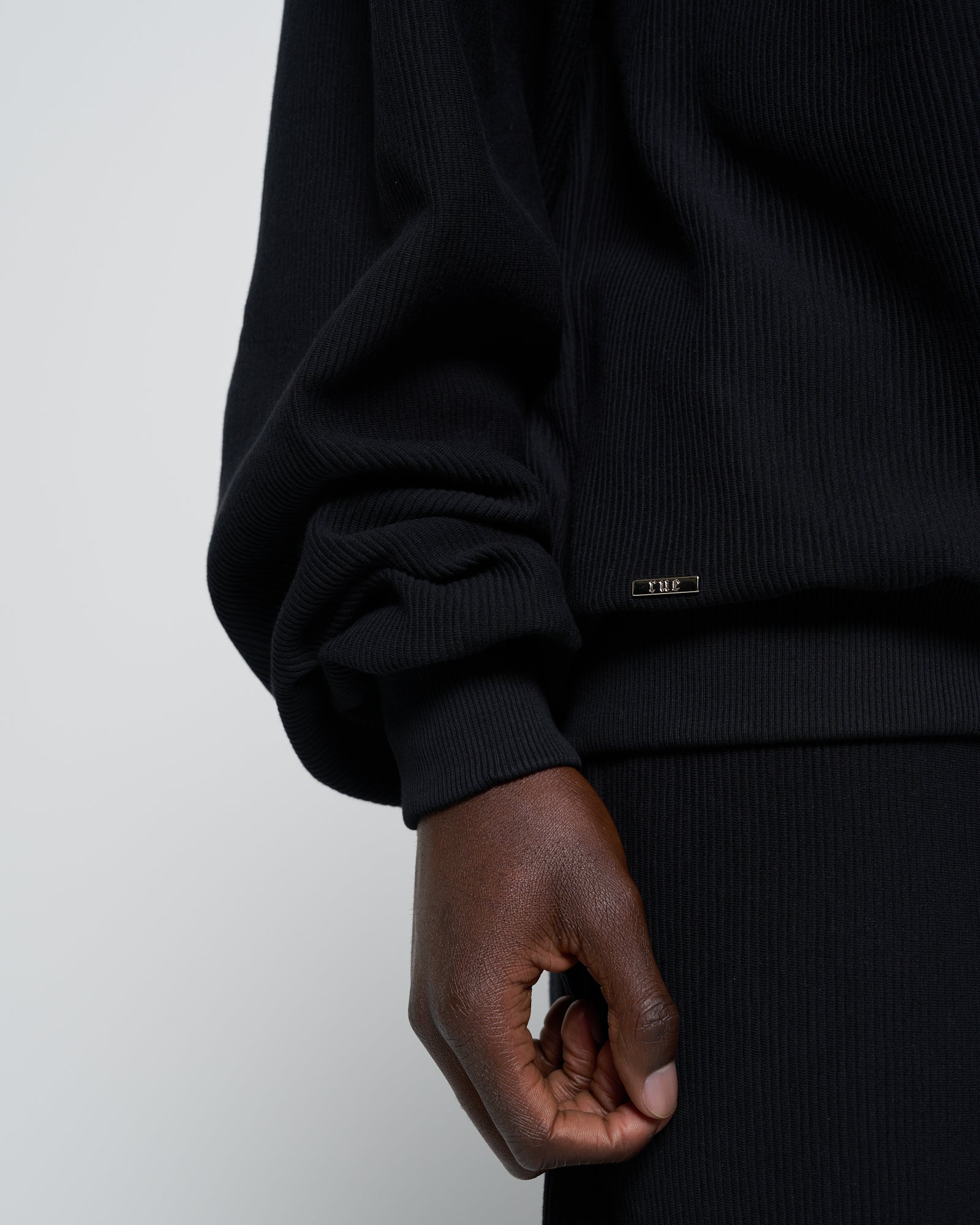 RUE Ribbed Sweat Polo Black