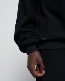 RUE Ribbed Sweat Polo Black