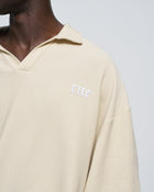 RUE Ribbed Sweat Polo Beige