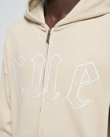 Heavy Rue Waffle Zip Hoodie Beige